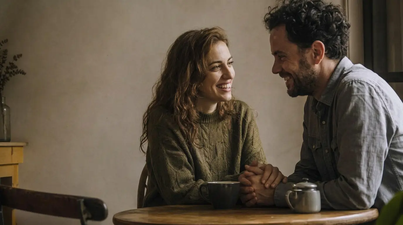 A couple in conversation